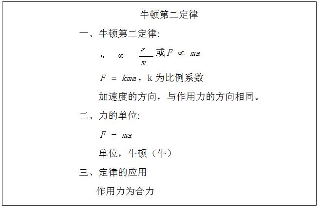 高中物理《牛顿第二定律》教案
